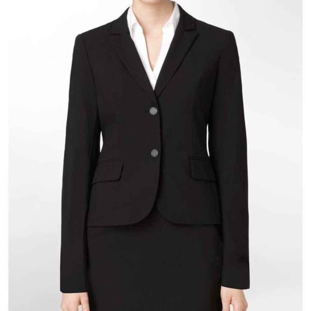 Calvin Klein Two Button Suit Jacket Black Button